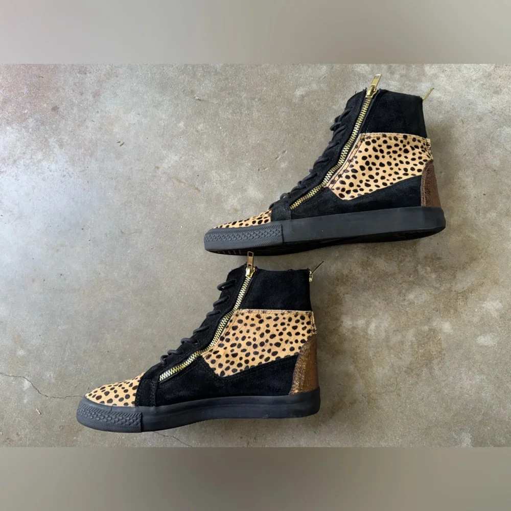 Betsey Johnson sneakers Nathan. - Leopard Multi Sneakers Calf Hair Leather - Picture 4 of 7